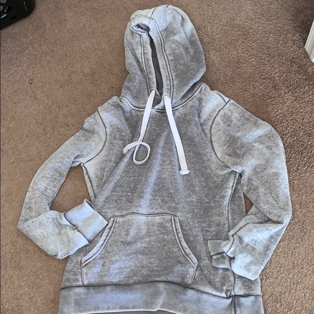 Grey/white plain hoodie